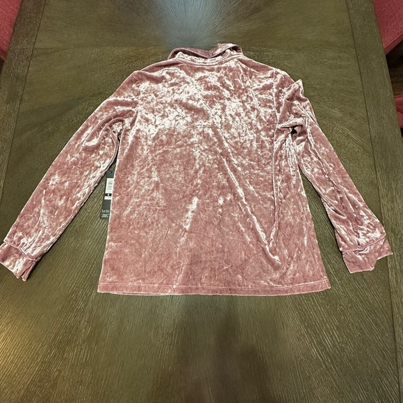 NWT Nicole Miller Crushed Velvet Mauve Fusion Pajama Top, Women’s size Small - Picture 6 of 11